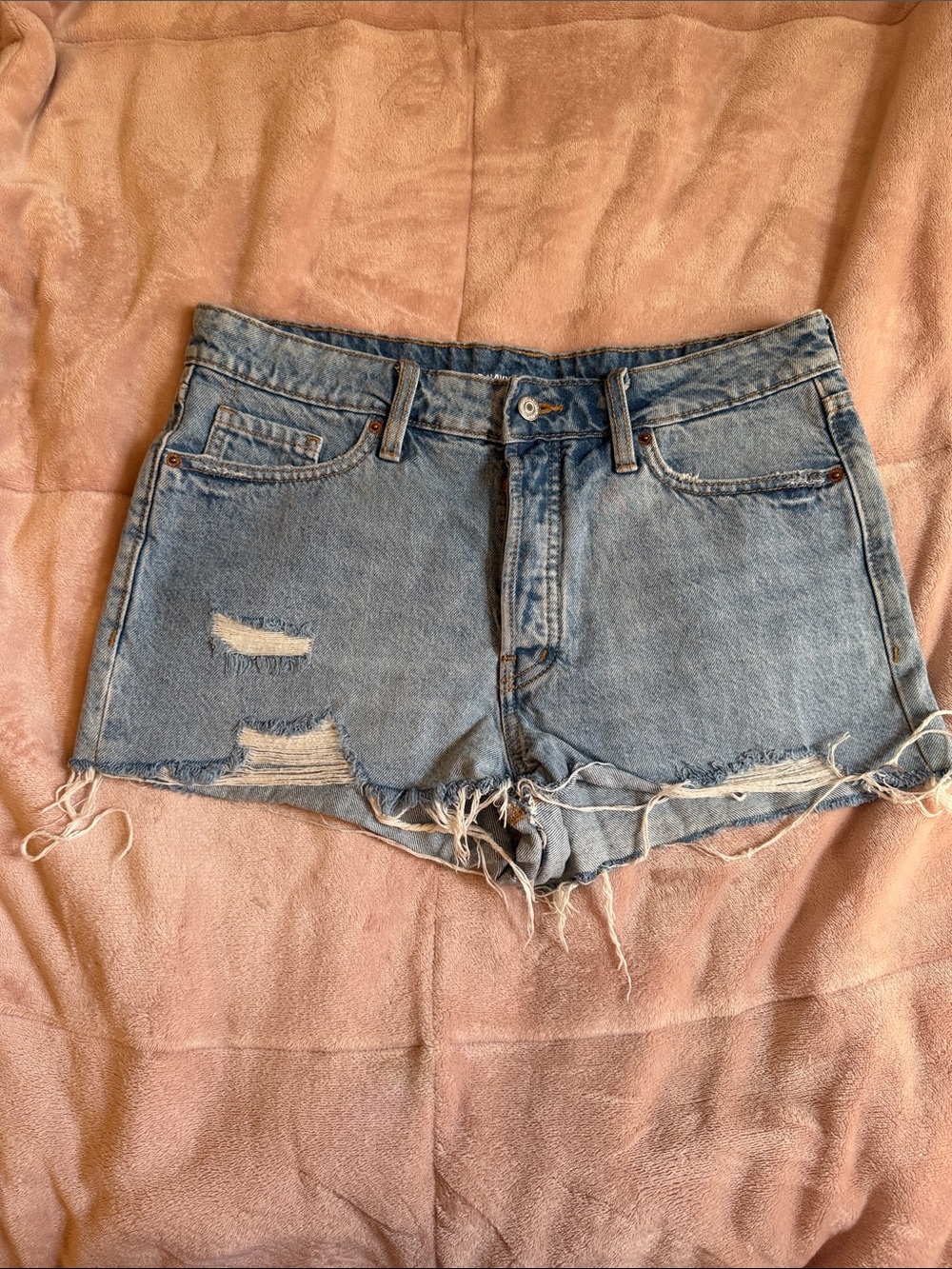 Old Navy Light Blue Distressed Denim Cutoff Shorts